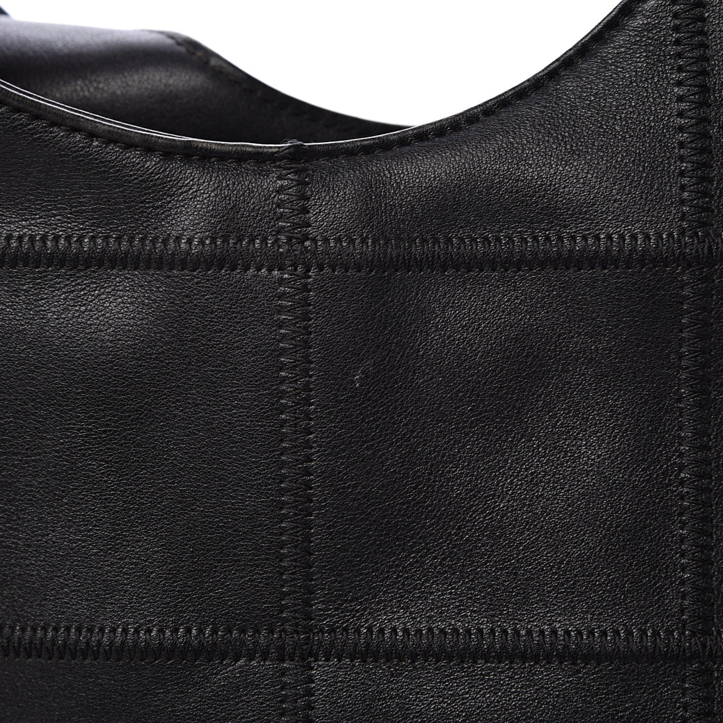 Calfskin Square Stitched Tassel Bag Black