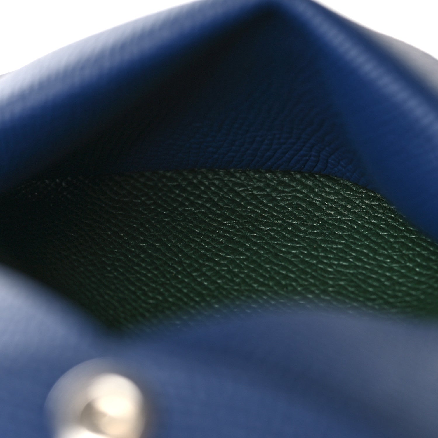 Hermes Epsom Verso Calvi Duo Card Case Bleu Saphir Vert Cypress 6 of 10