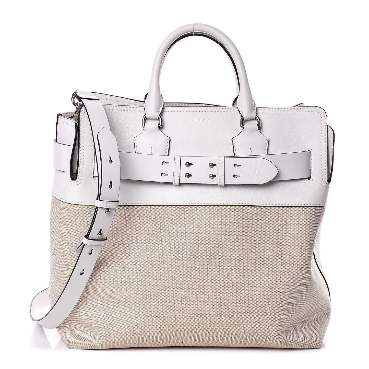Canvas Calfskin Medium Belt Bag White