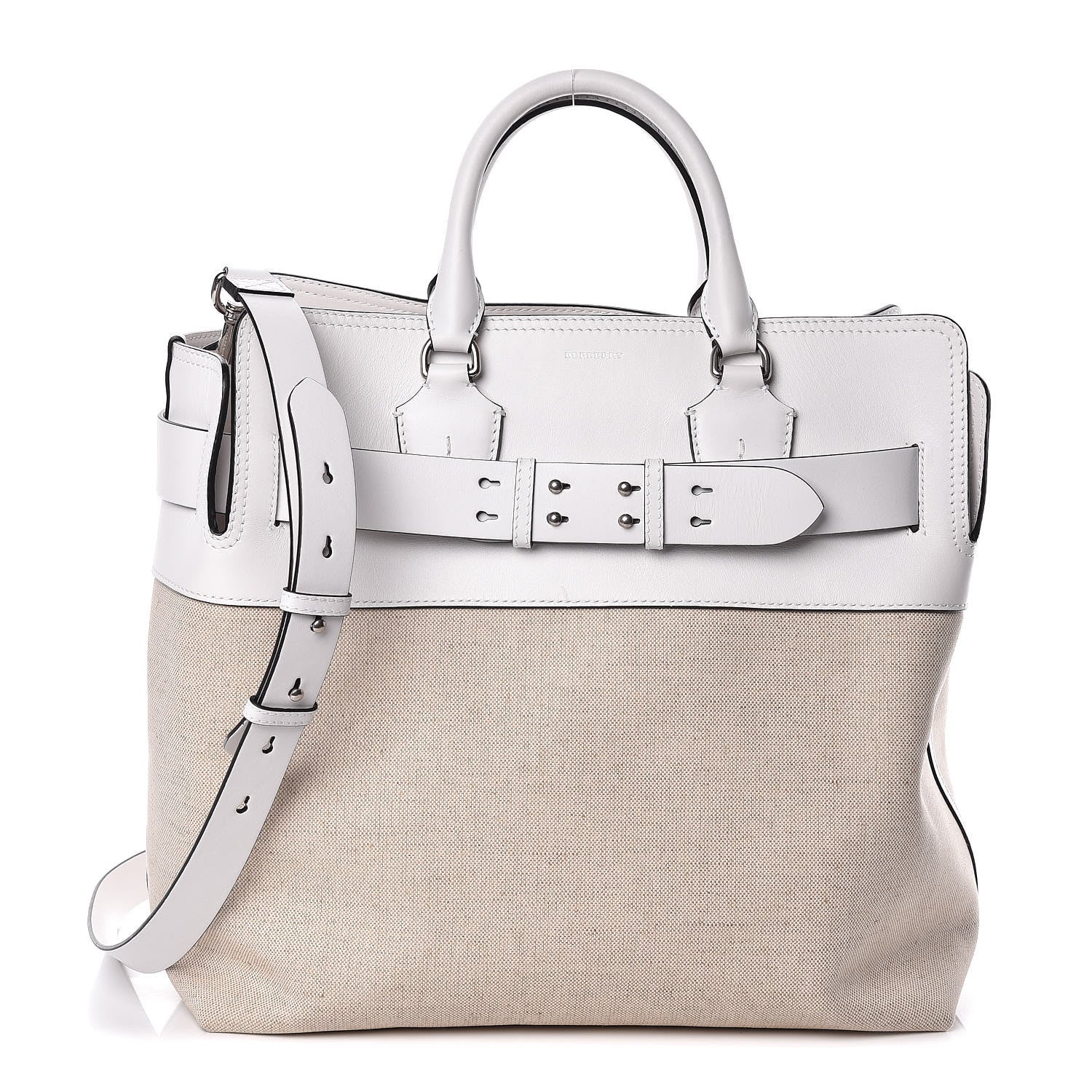 Burberry Canvas Calfskin Medium Belt Bag White 1 of 10