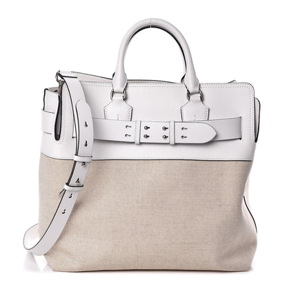 Burberry Canvas Calfskin Medium Belt Bag White 1 of 10