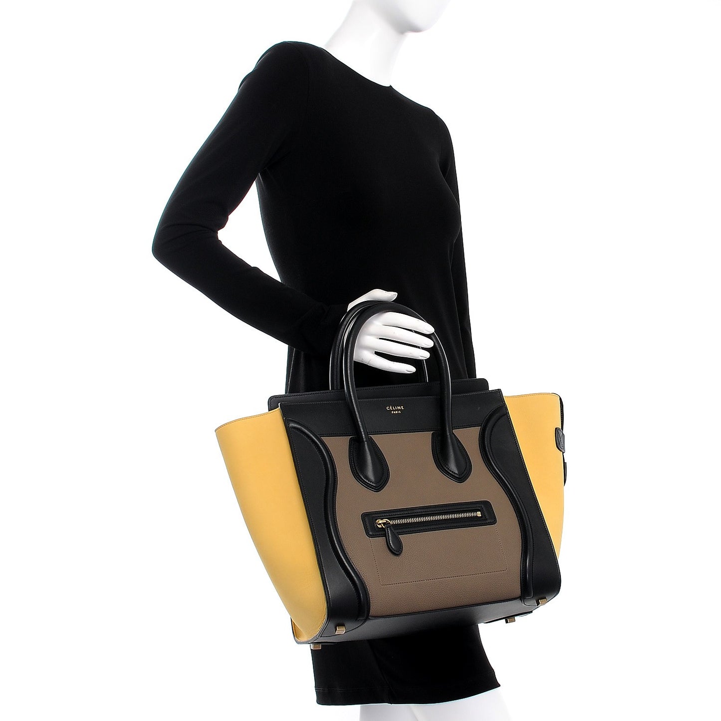 Baby Grained Calfskin Suede Mini Tri-Color Luggage Vanilla