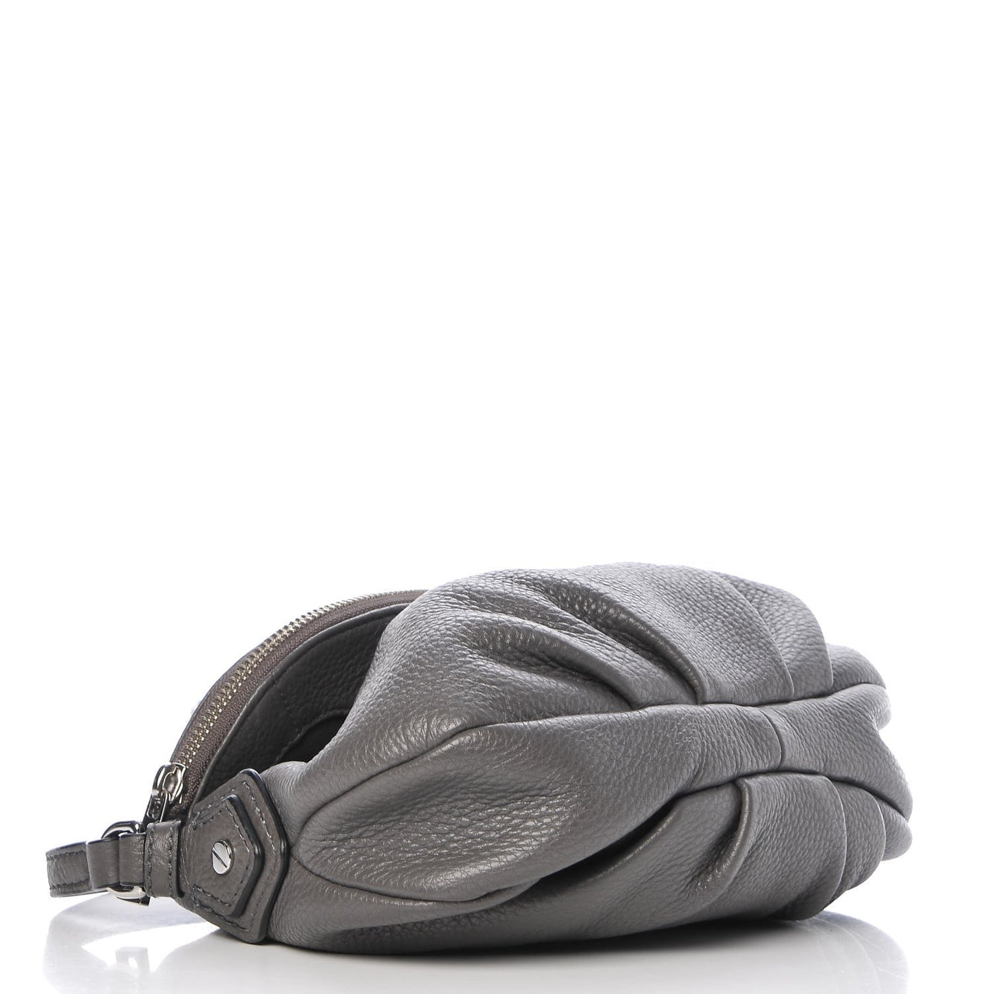 Pebbled Calfskin Mini Natasha Crossbody Grey