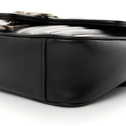 Gucci Calfskin Matelasse Aria Mini GG Marmont Shoulder Bag Black 10 of 10