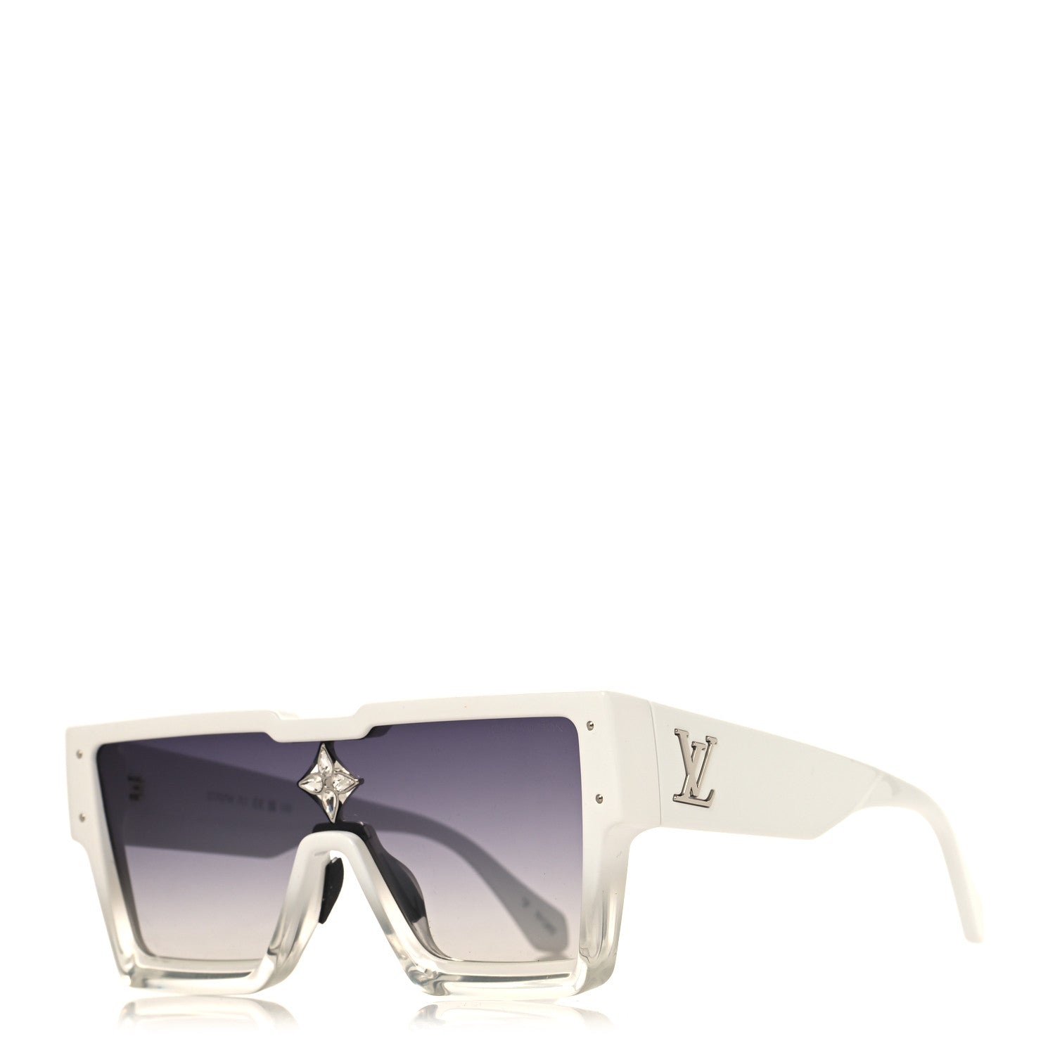 Louis Vuitton Acetate Swarovski Crystal Cyclone Sunglasses Z1737W White 1 of 7