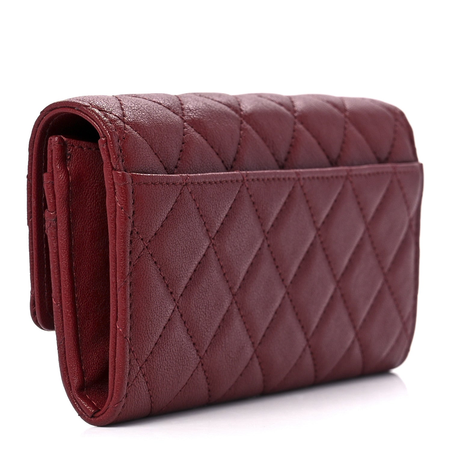 Chanel Lambskin Quilted Medium 19 Flap Wallet Burgundy 2 of 11