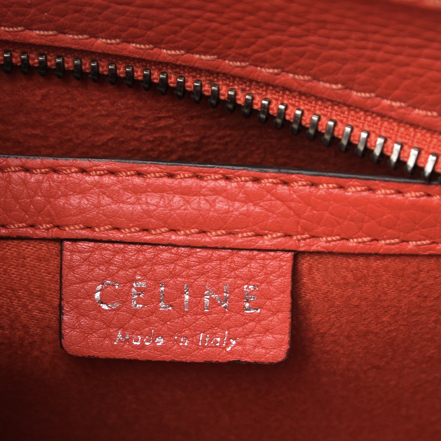 Drummed Calfskin Nano Luggage Coquelicot