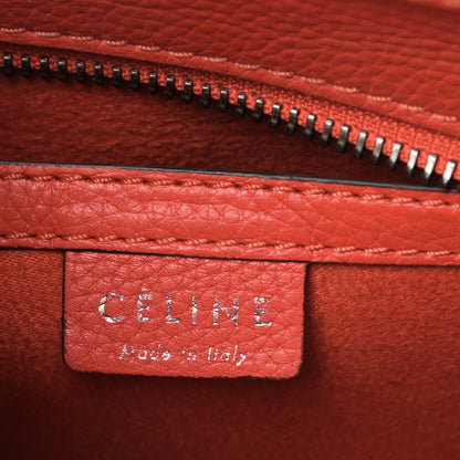 Celine Drummed Calfskin Nano Luggage Coquelicot 6 of 18