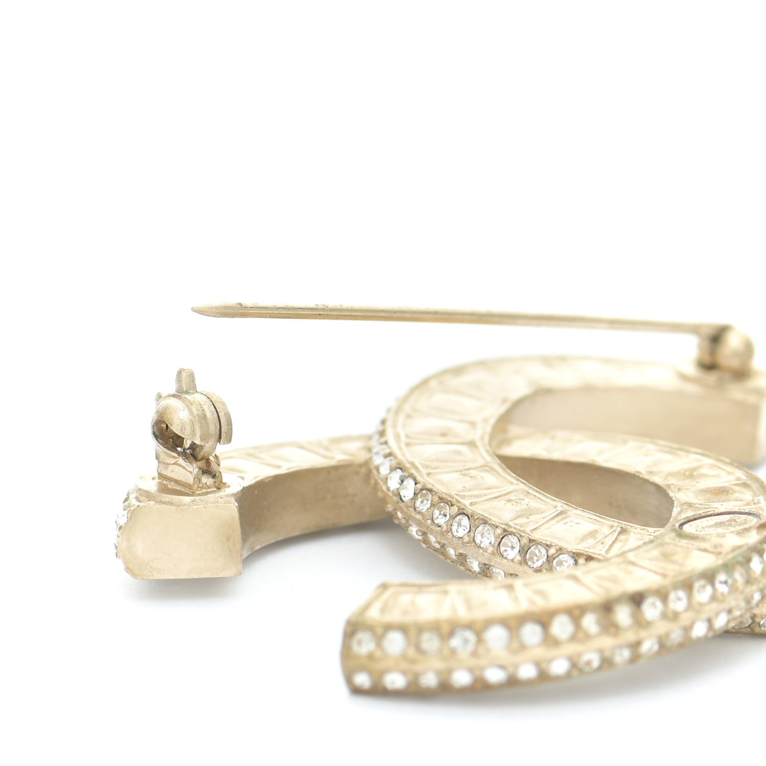 Chanel Baguette Crystal CC Brooch Gold 4 of 6
