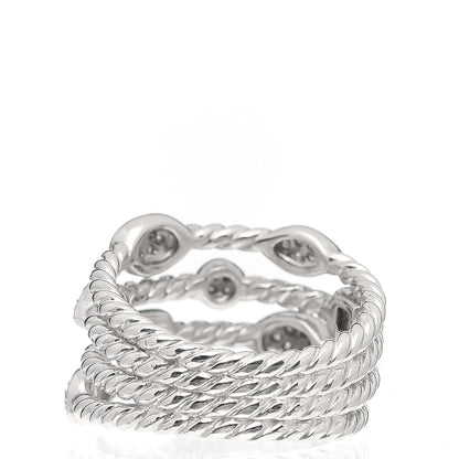 David Yurman Sterling Silver Diamond Confetti 4 Row Ring 50 5.5 3 of 4