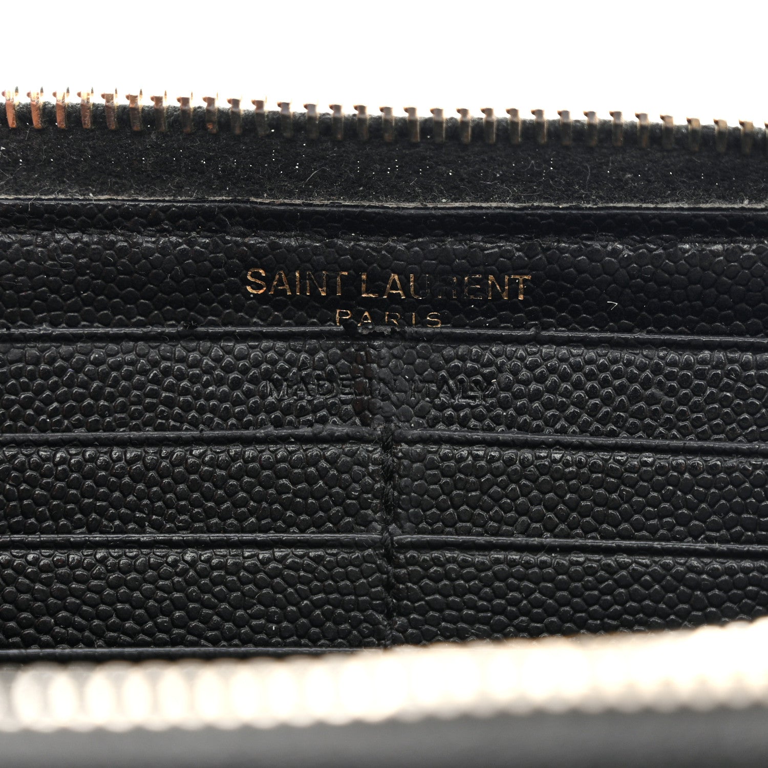 Saint Laurent Grain De Poudre Matelasse Chevron Monogram Zip Around Wallet Black 6 of 14