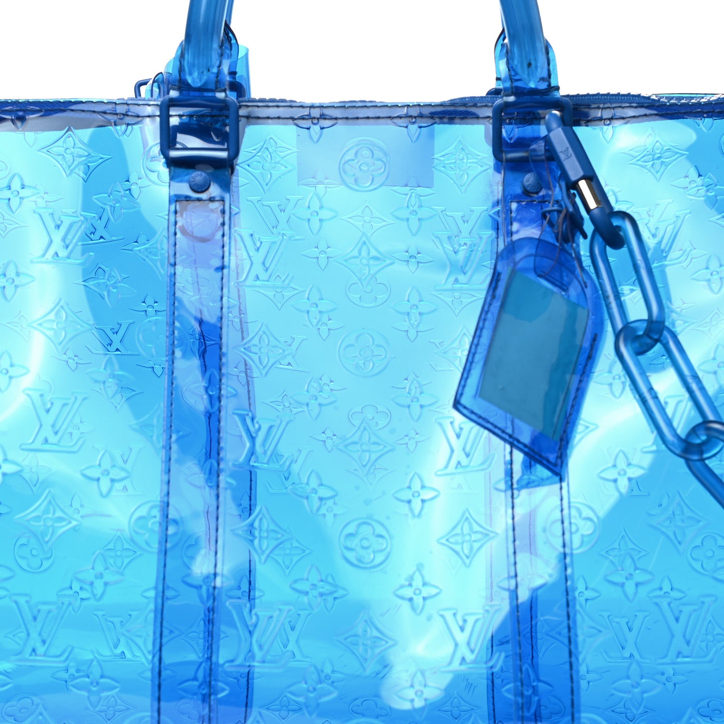 PVC Monogram Keepall Bandouliere 50 Blue