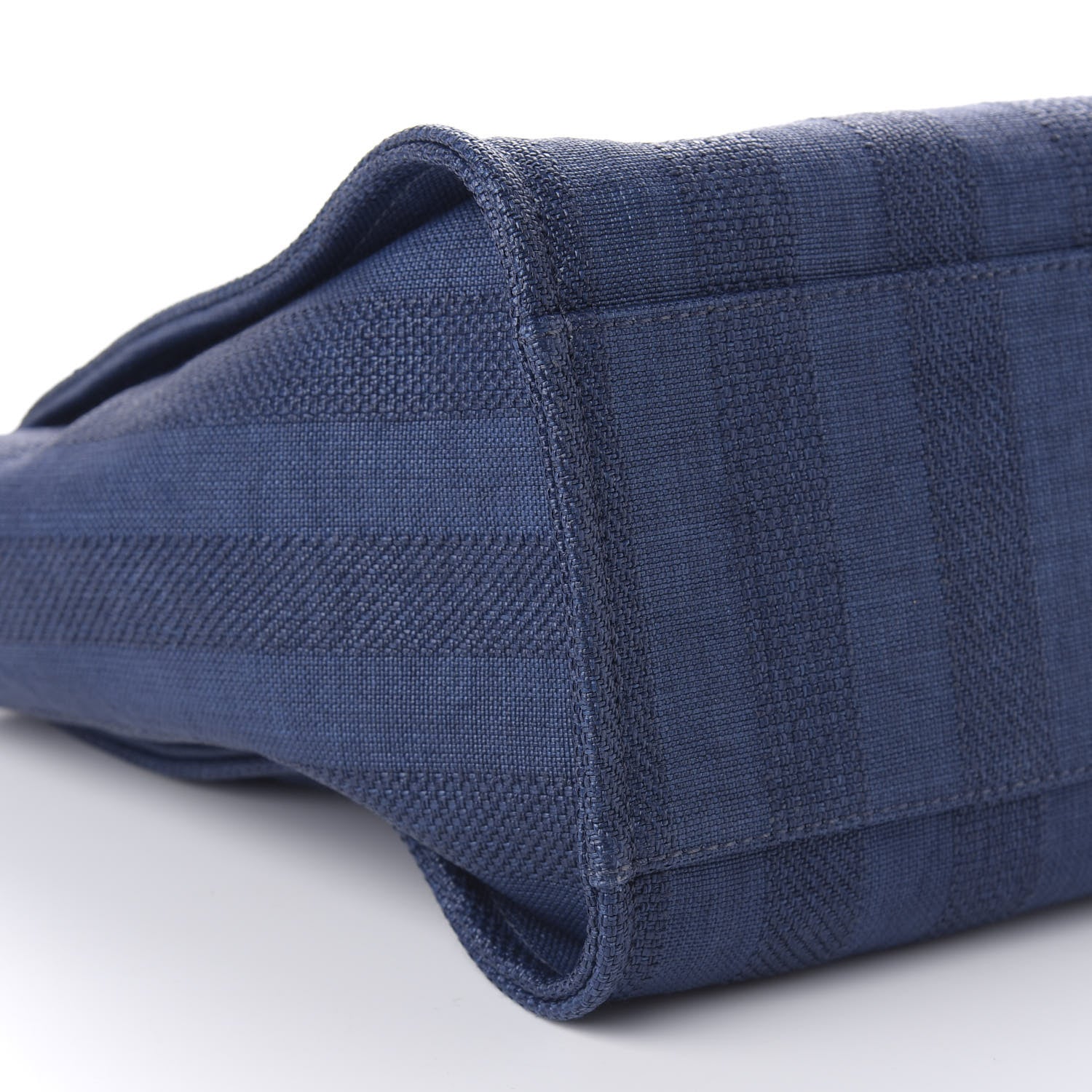 Chanel Mixed Fibers Striped Medium Deauville Tote Navy Blue 7 of 11