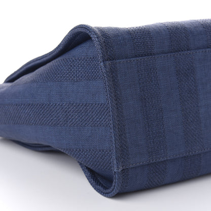 Chanel Mixed Fibers Striped Medium Deauville Tote Navy Blue 7 of 11