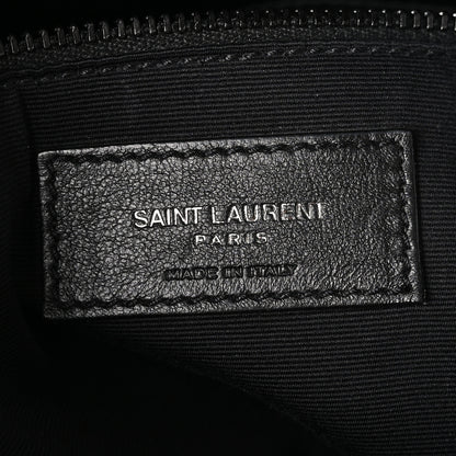 Saint Laurent Lambskin Quilted Monogram Monochrome Medium Loulou Puffer Chain Satchel Black 6 of 10