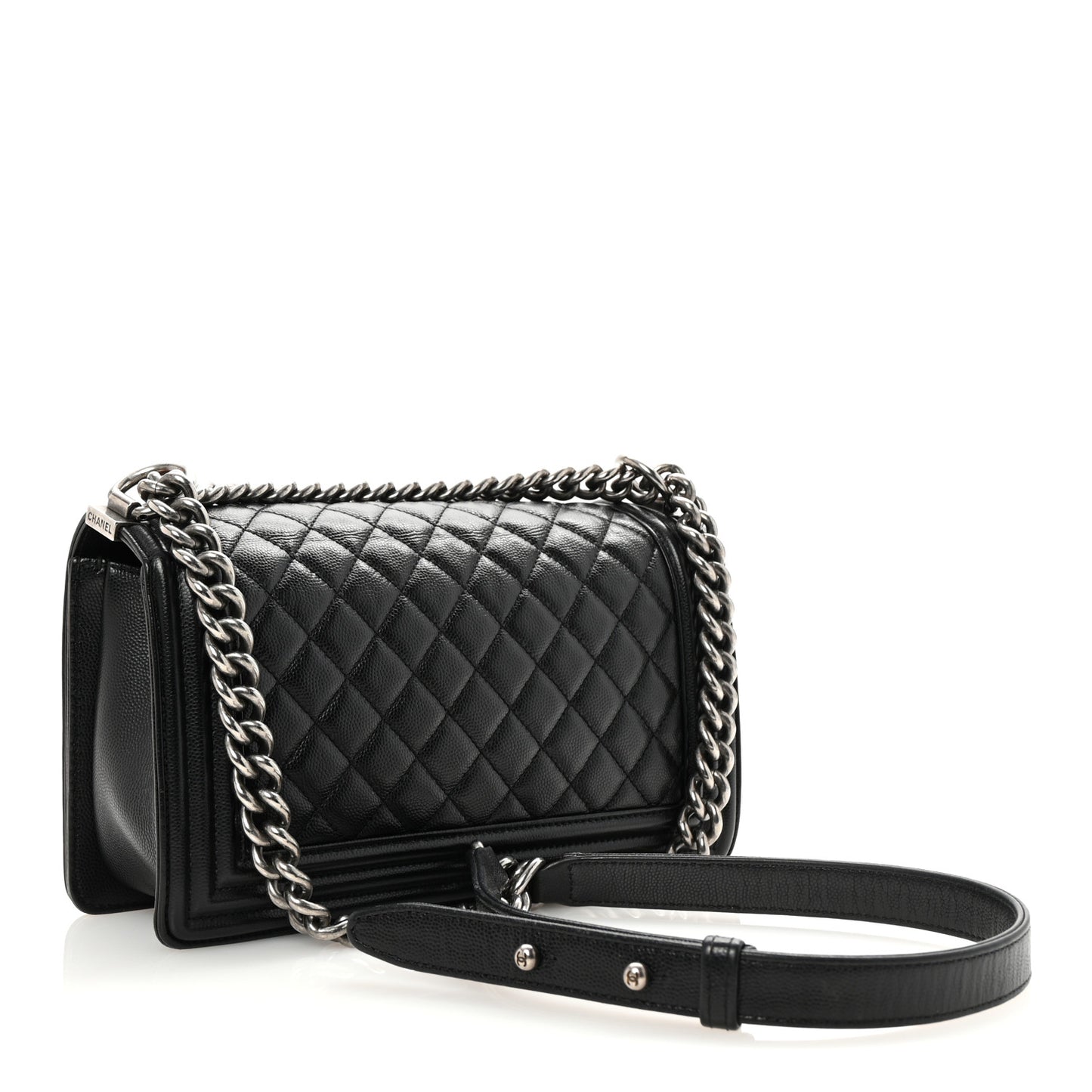 Caviar Quilted Medium Boy Flap Black