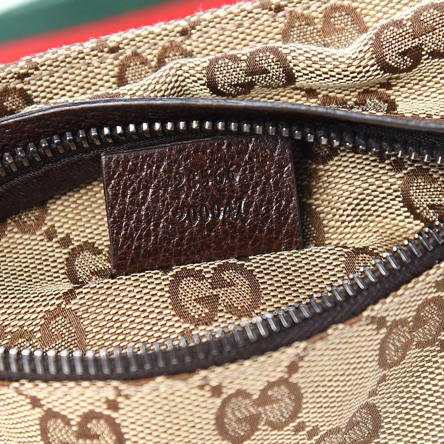 GG Monogram Web Double Pocket Belt Bag Dark Brown