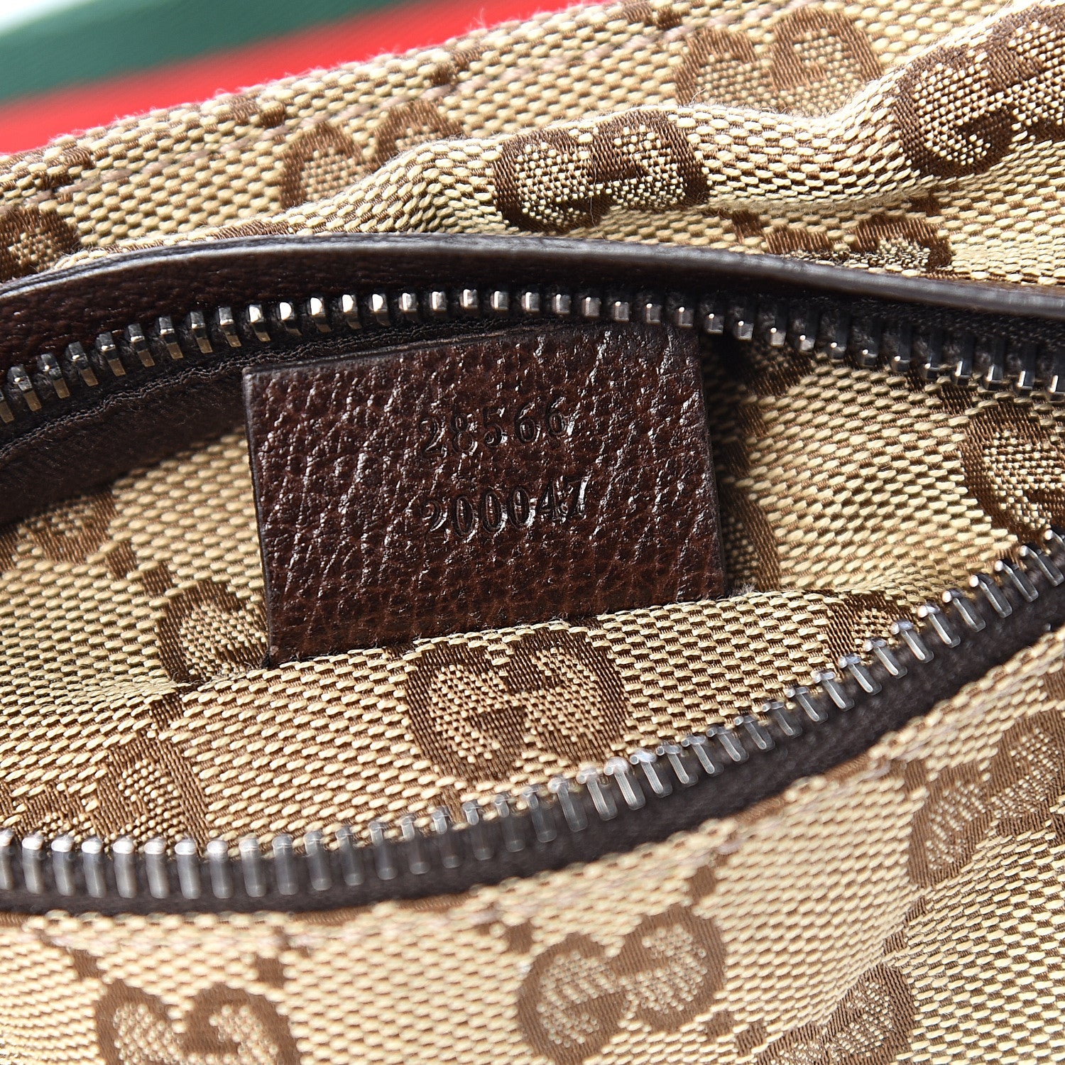 Gucci GG Monogram Web Double Pocket Belt Bag Dark Brown 6 of 9