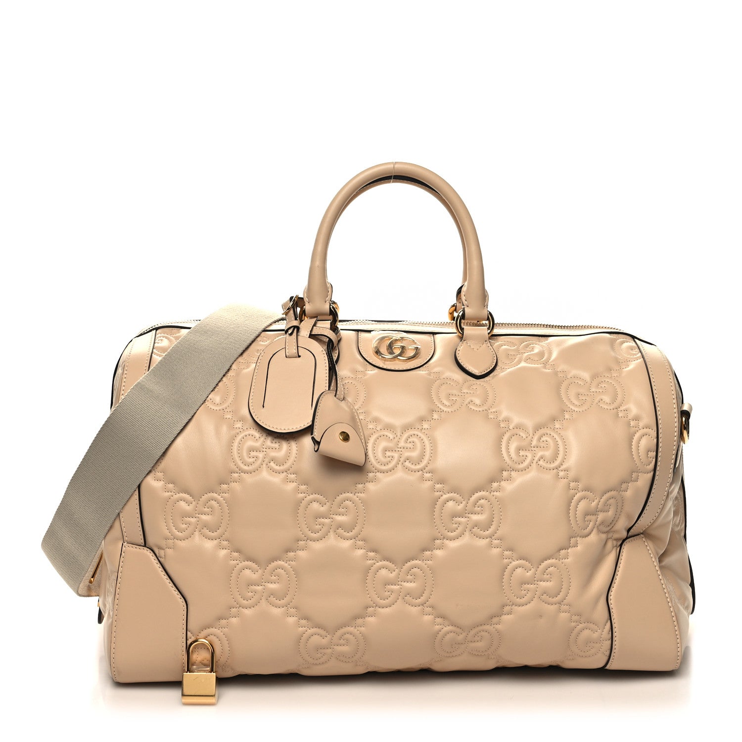 Gucci Calfskin GG Matelasse Medium Duffle Bag Naturale 1 of 15