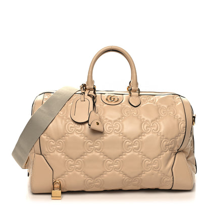 Gucci Calfskin GG Matelasse Medium Duffle Bag Naturale 1 of 15