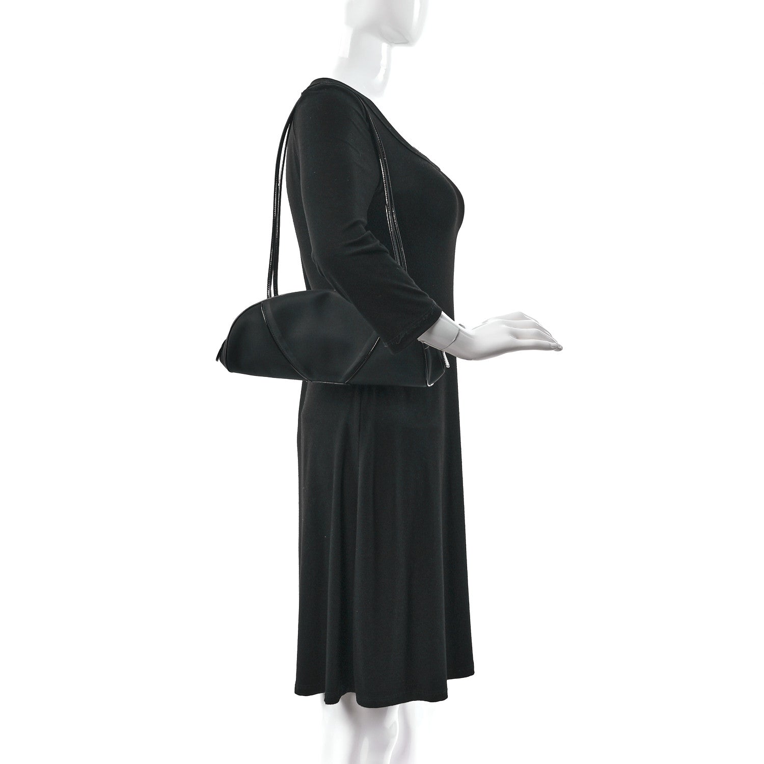Christian Dior Nylon Patent Baguette Black 2 of 9