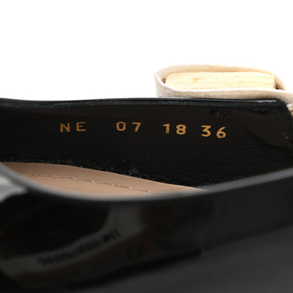Christian Dior Patent Ribbon J'Adior Slingback Ballet Flats 36 Black 8 of 9