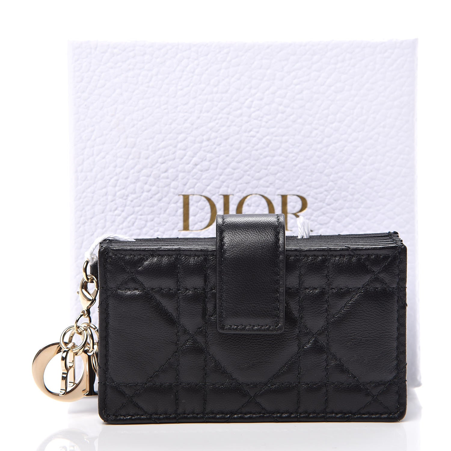 Christian Dior Lambskin Cannage Lady Dior 5-Gusset Card Holder Black 7 of 7