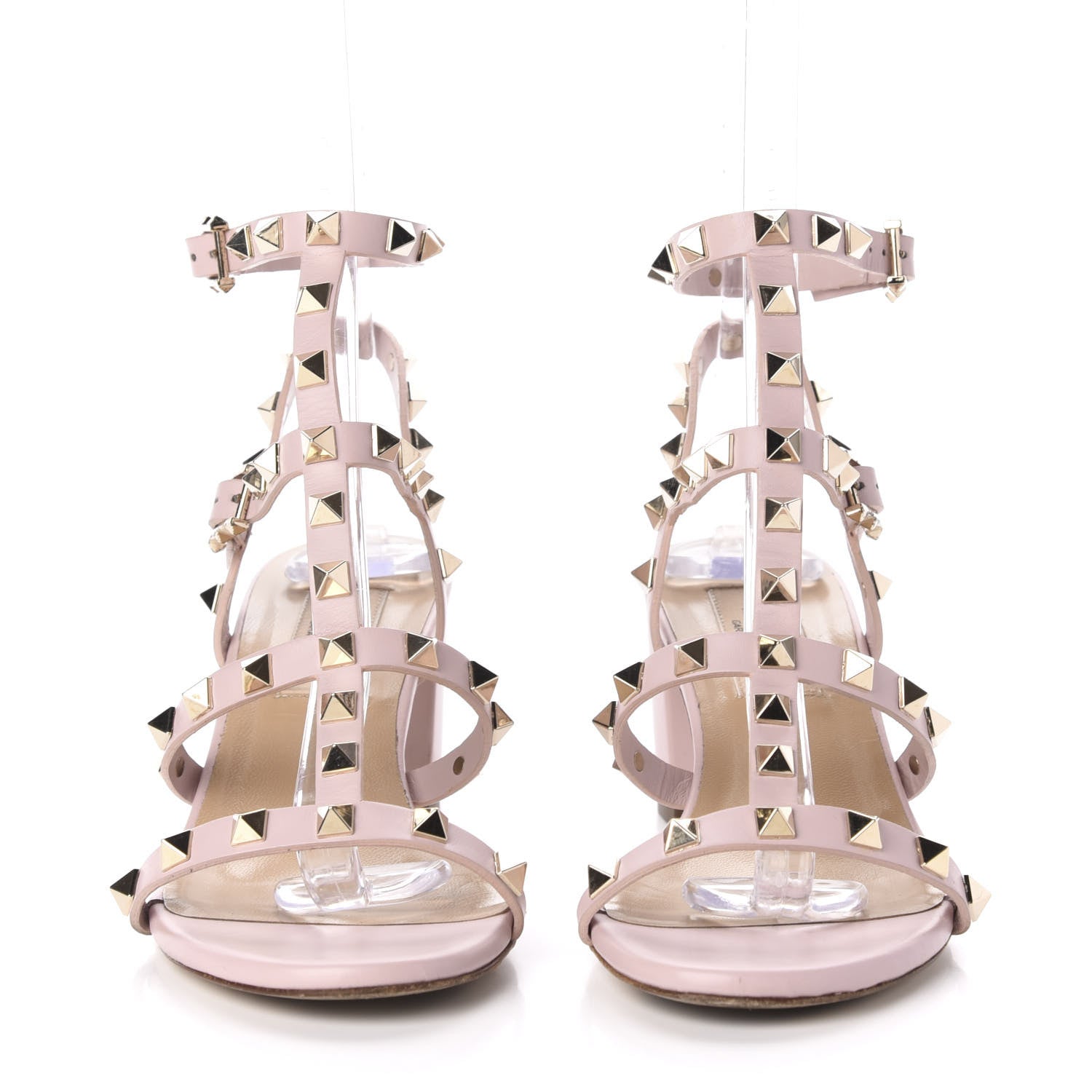 Valentino Garavani Calfskin Rockstud 60mm City Sandals 35.5 Water Rose 2 of 8