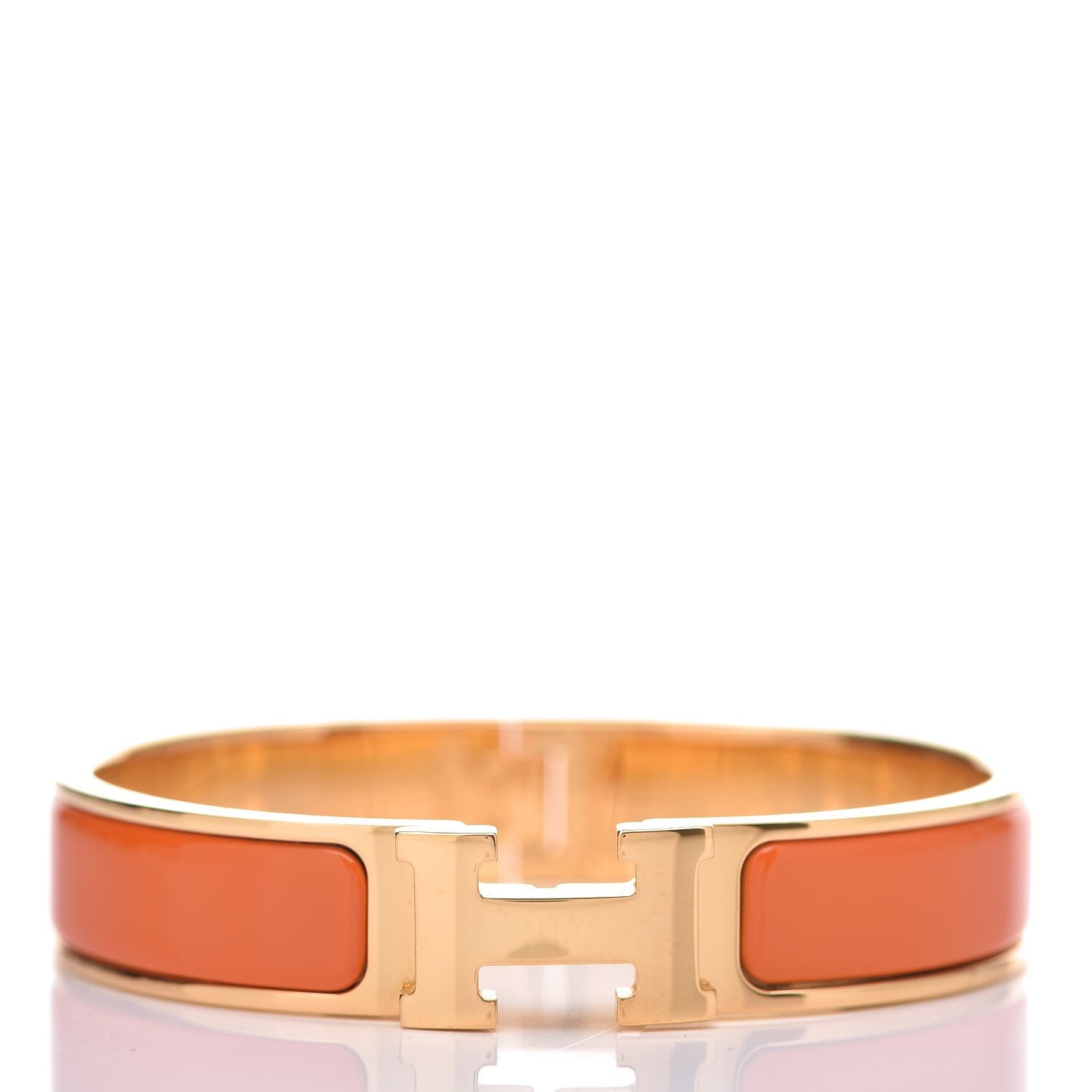 Enamel Narrow Clic Clac H Bracelet PM Orange