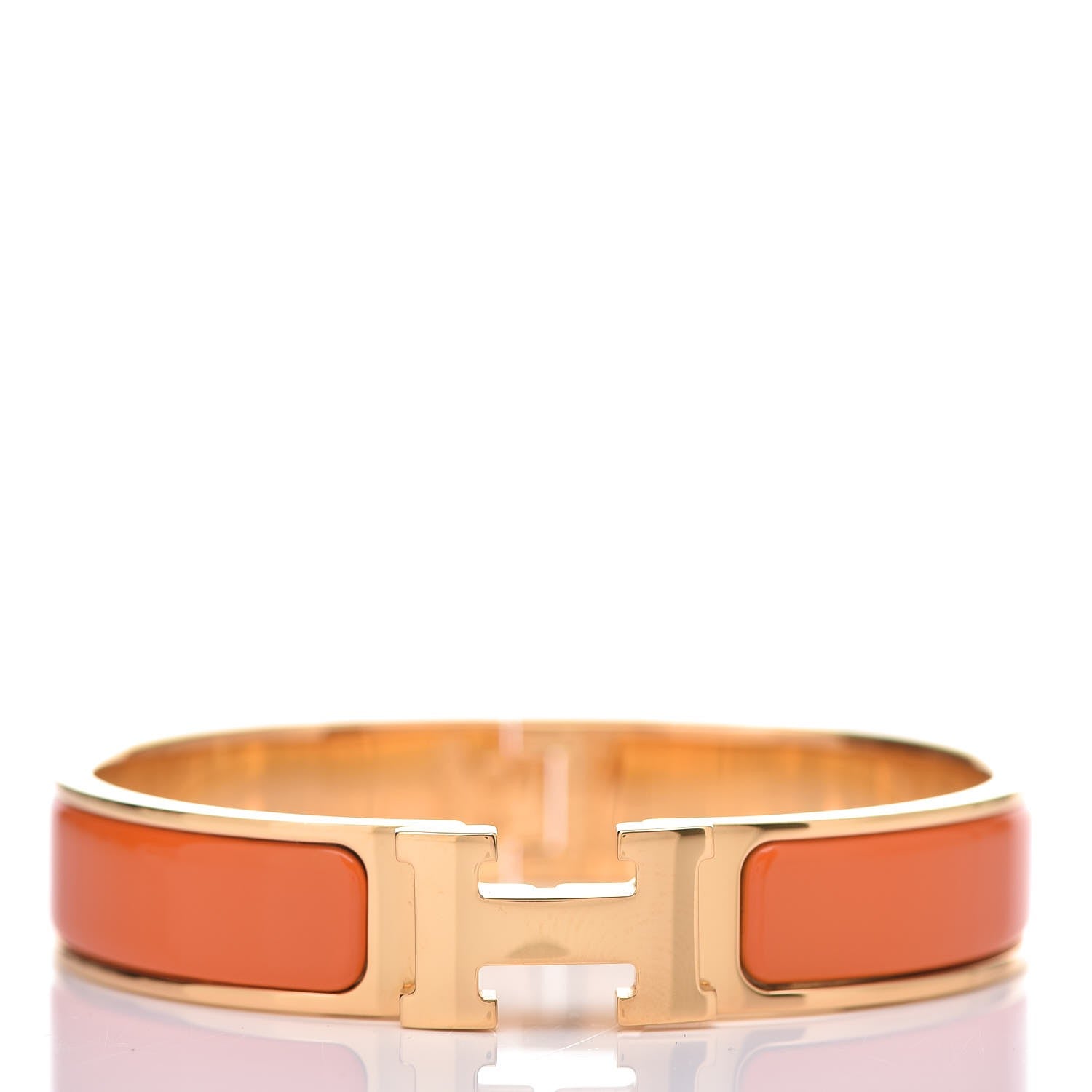 Hermes Enamel Narrow Clic Clac H Bracelet PM Orange 1 of 7