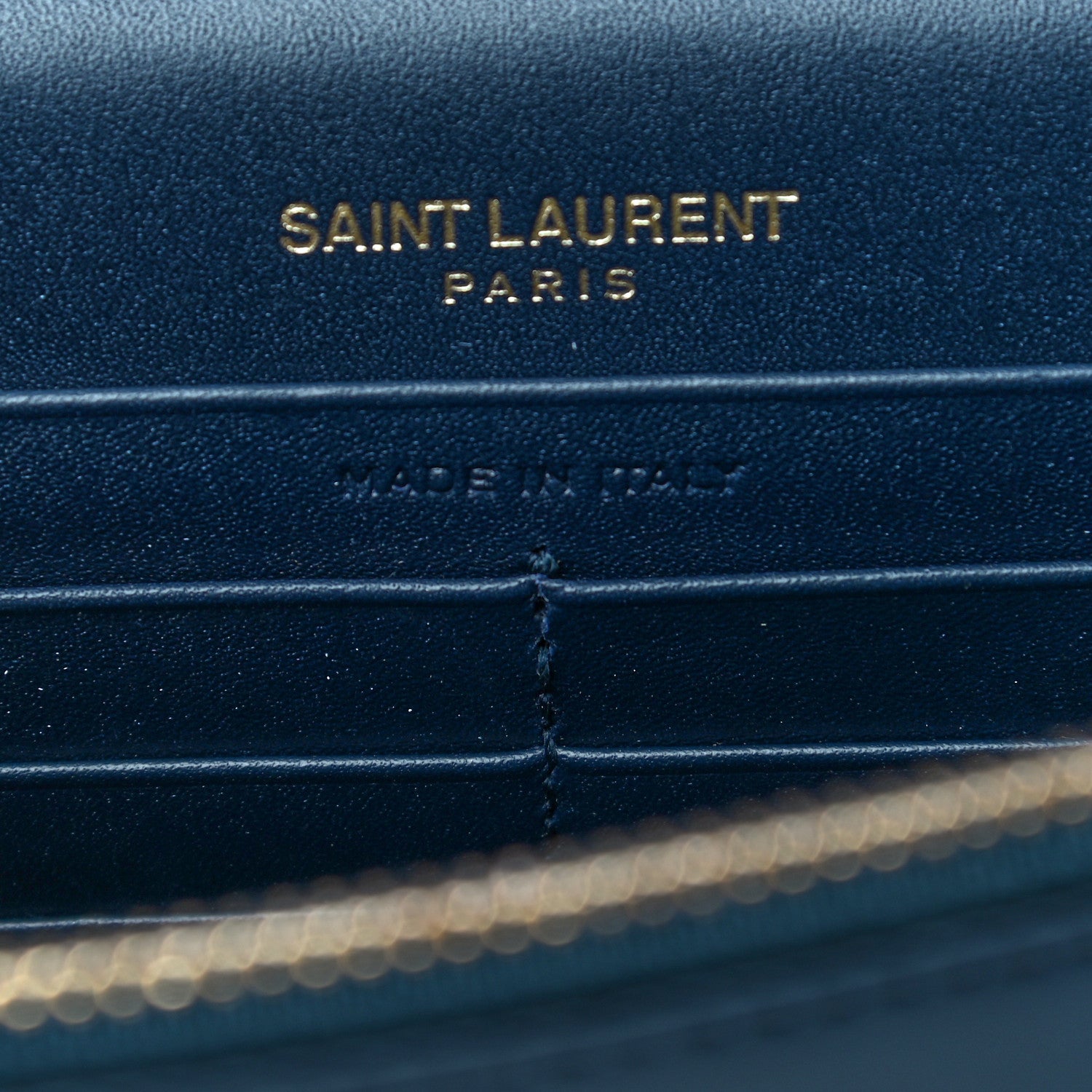 Saint Laurent Smooth Calfskin Classic Monogram Kate Tassel Chain Wallet Marine 7 of 14