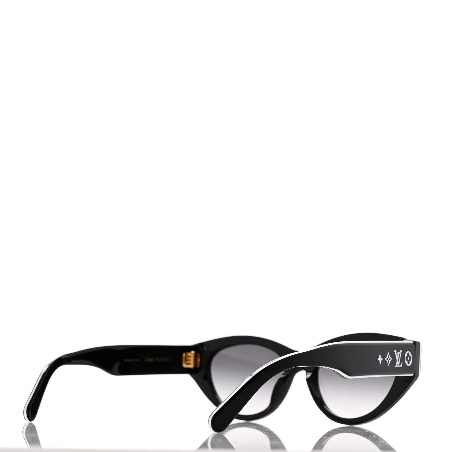 Louis Vuitton Acetate LV Line Cat Eye Sunglasses Z2686U Black 4 of 7
