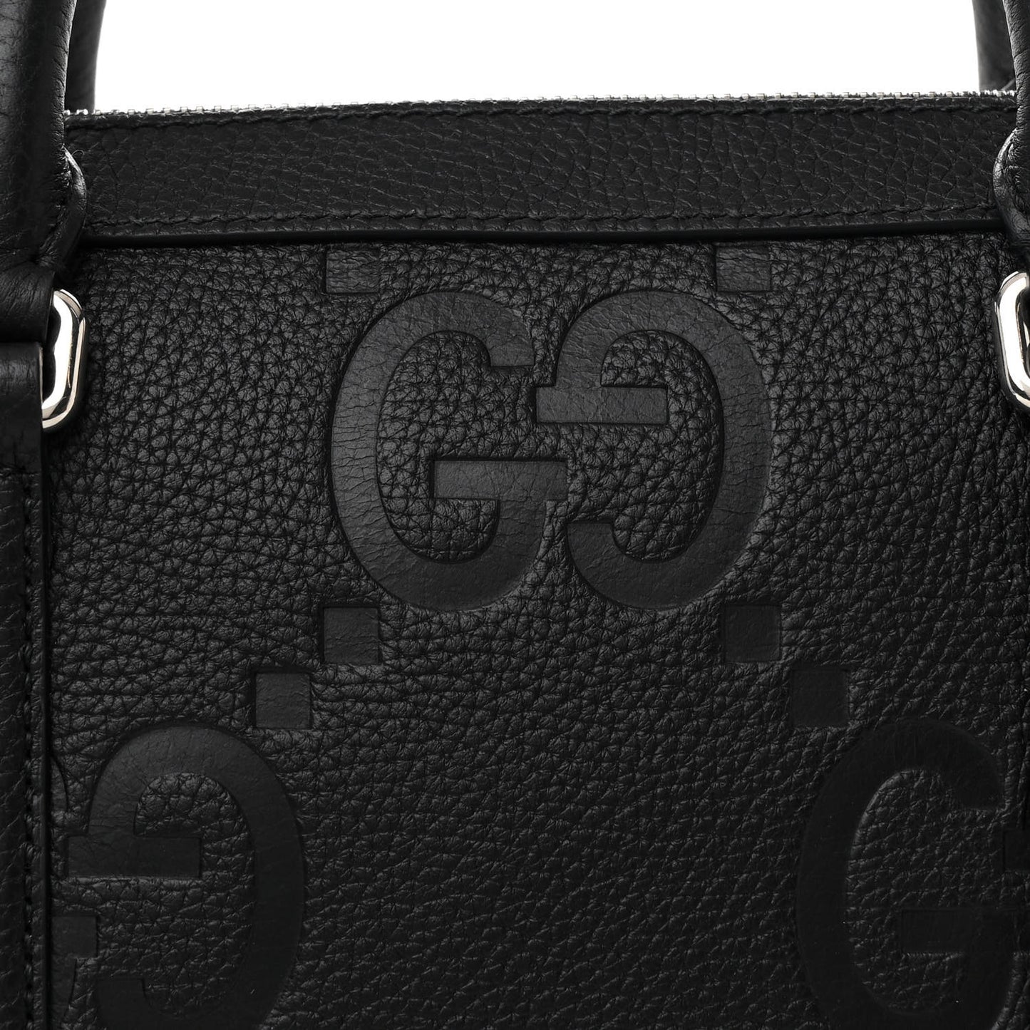 Piuma Calfskin Jumbo GG Embossed Briefcase Black