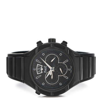 Piaget Stainless Steel DLC Titanium 45mm Polo FortyFive Flyback Chronograph Automatic Watch Black 2 of 4