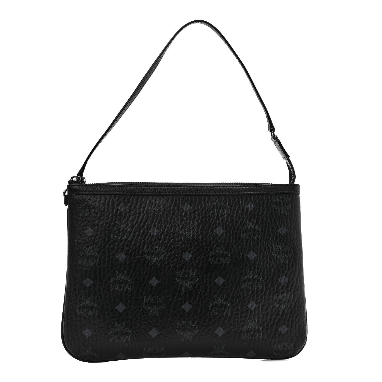 MCM Visetos Liz Shopper Tote Pouch Black 1 of 6