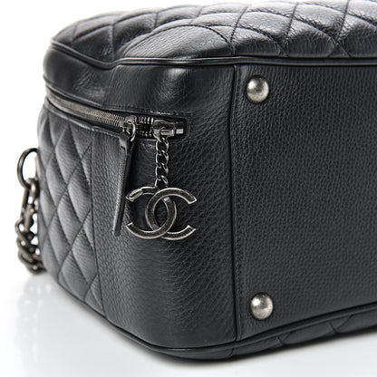 Chanel Calfskin Quilted Large Airlines Round Trip Bowling Bag Black 8 of 10