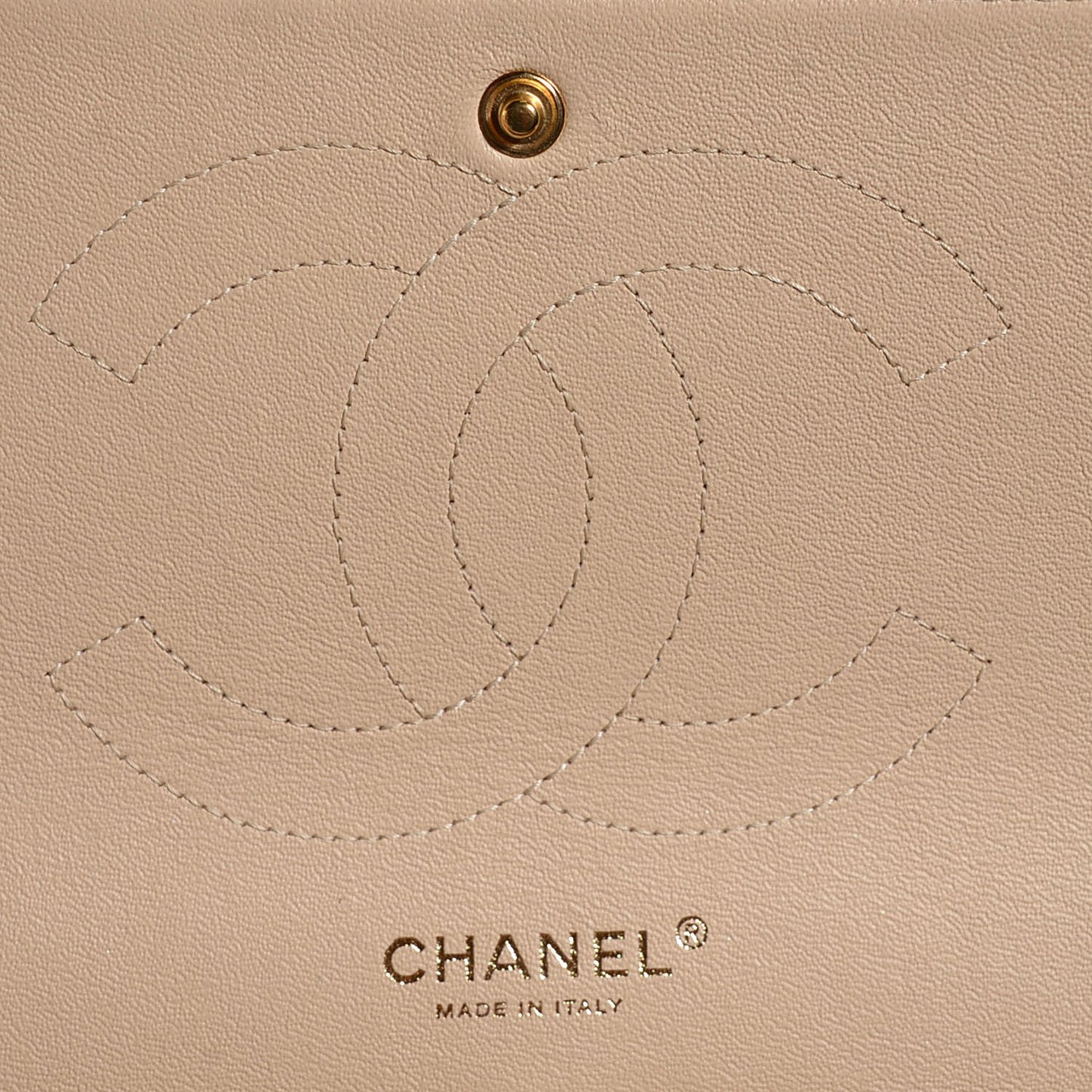 Caviar Quilted Jumbo Double Flap Beige Clair
