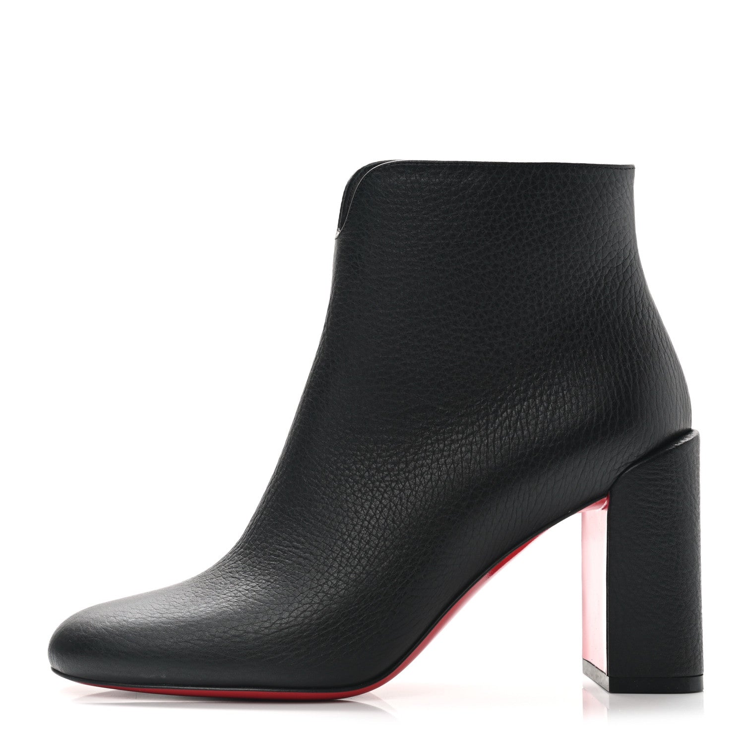 Christian Louboutin Pebbled Calfskin Castarika 85 Desert Ankle Boots 36.5 Black 1 of 8