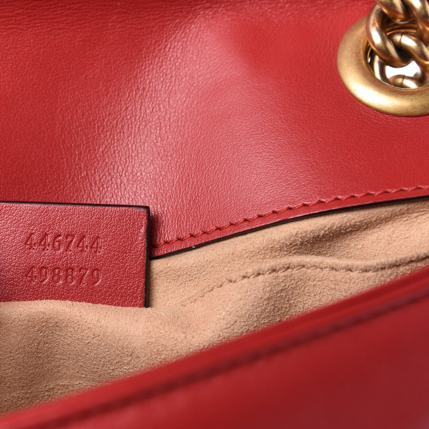 Gucci Calfskin Matelasse Mini GG Marmont Shoulder Bag Hibiscus Red 8 of 9