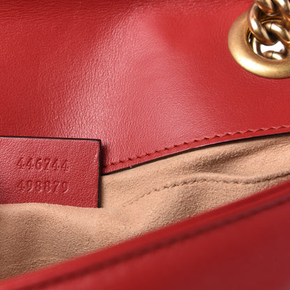 Gucci Calfskin Matelasse Mini GG Marmont Shoulder Bag Hibiscus Red 8 of 9