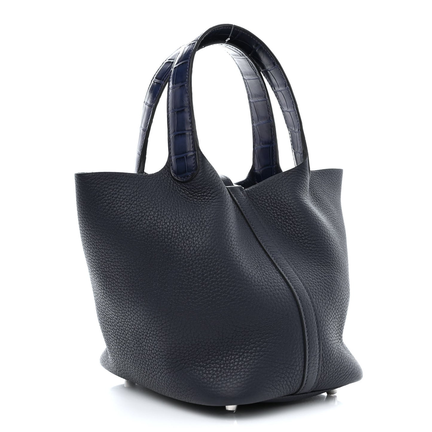 Taurillon Clemence Matte Alligator Picotin Lock Touch 22 Bleu Nuit
