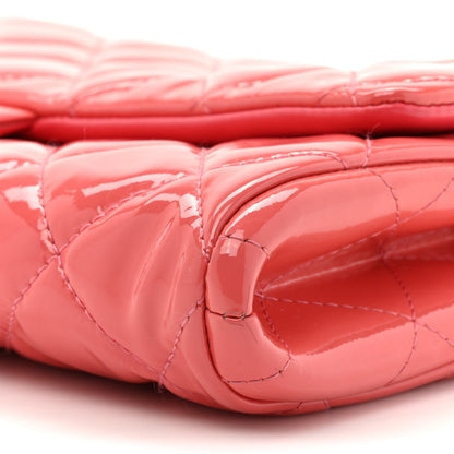 Chanel Patent Quilted Clutch with Chain Flap Fuchsia 9 of 14