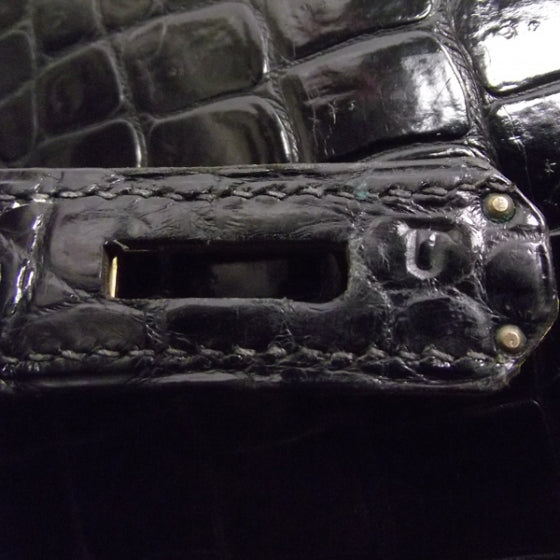 Porosus Crocodile Kelly 28 Black