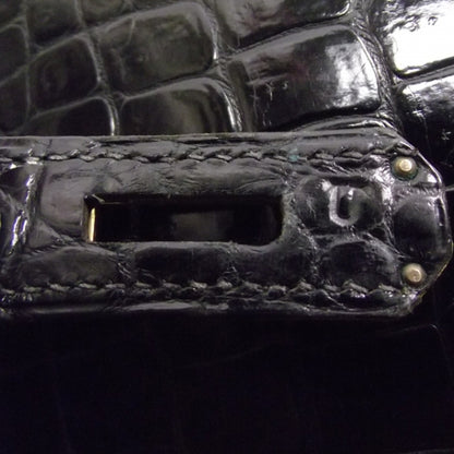 Hermes Porosus Crocodile Kelly 28 Black 9 of 10