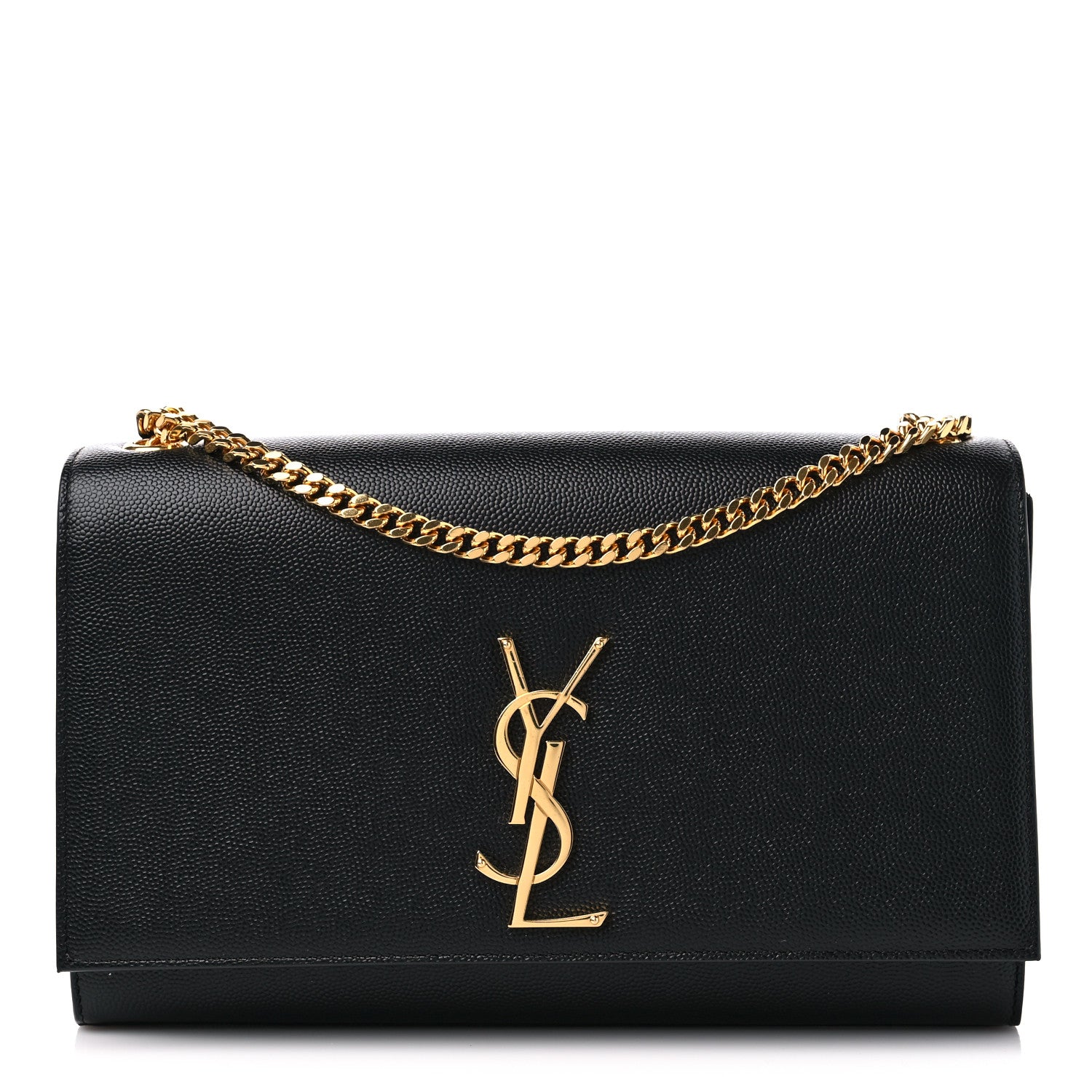 Saint Laurent Grain De Poudre Medium Monogram Kate Satchel Black 1 of 9