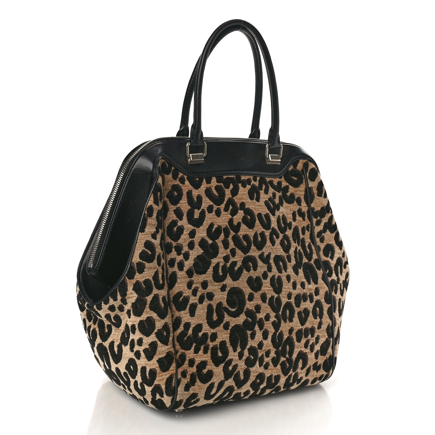 Louis Vuitton Jacquard Velvet Leopard Print Stephen Sprouse North South Bag Black 2 of 9