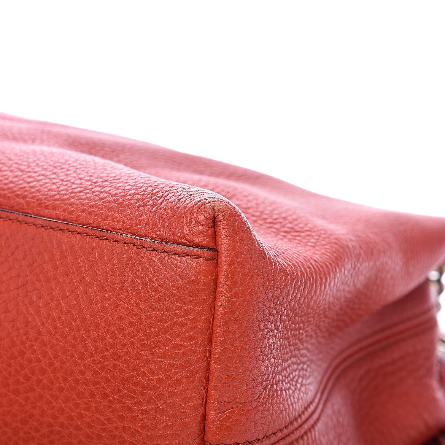 Gucci Pebbled Calfskin Medium Soho Chain Shoulder Bag Sun Orange 10 of 18