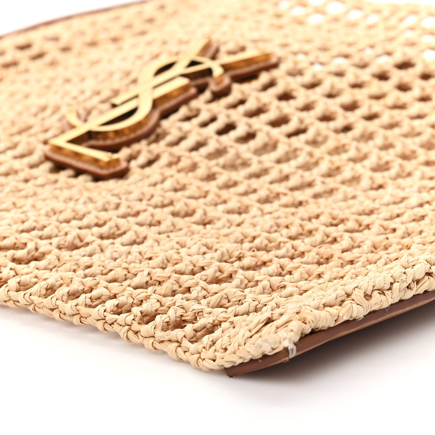 Raffia Calfskin Oxalis Shoulder Bag Naturale
