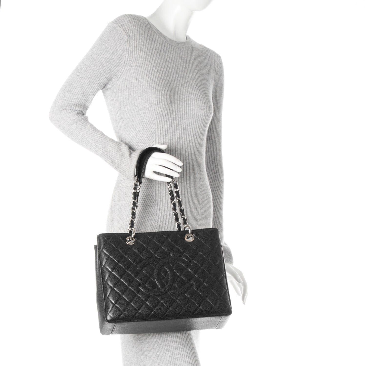 Chanel Caviar Quilted Grand Shopping Tote GST Black 2 of 7
