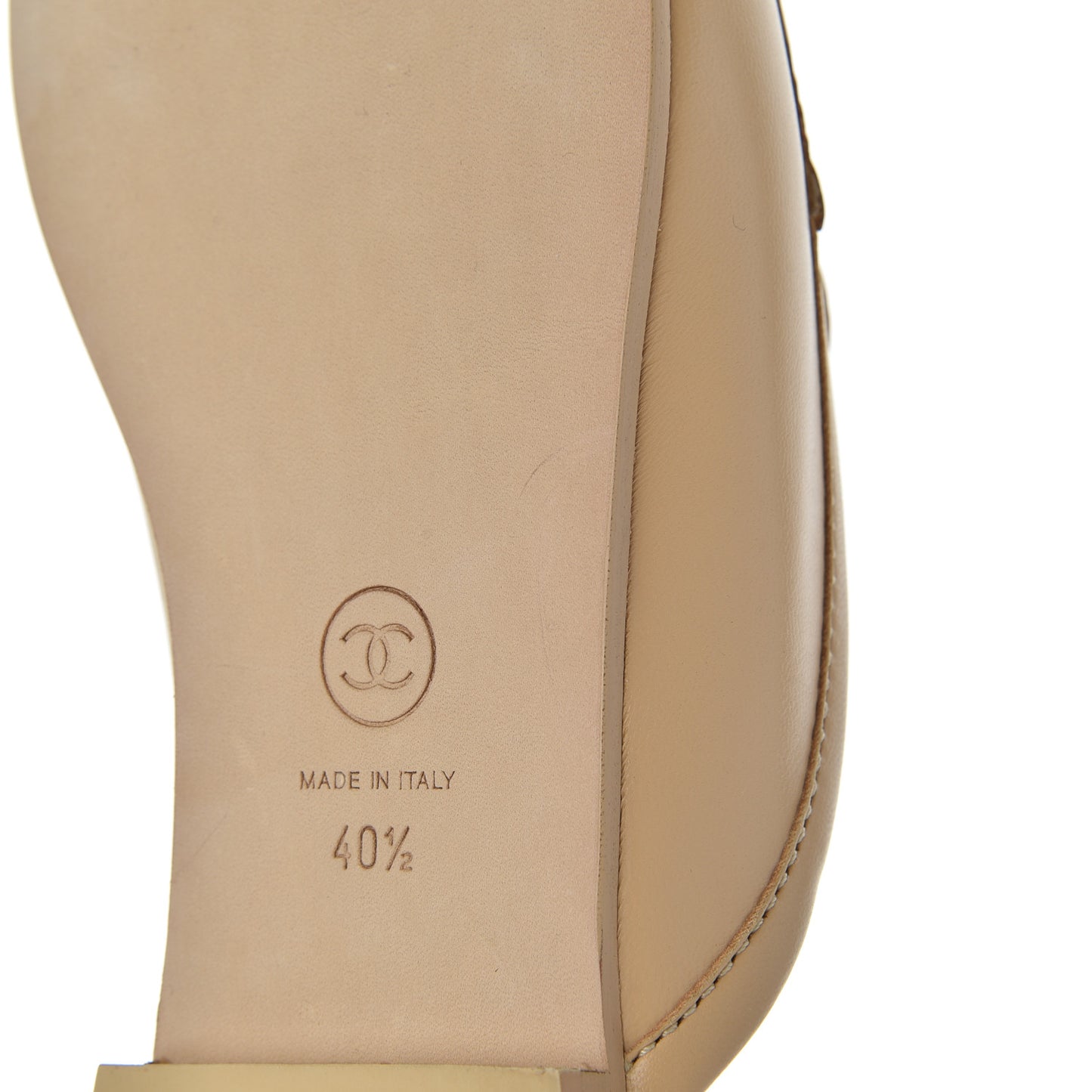 Lambskin Pearl CC Mules 40.5 Beige